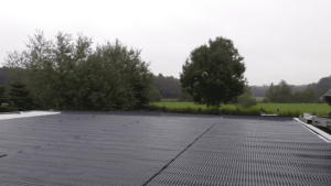 de drainage laag bij een groendak.